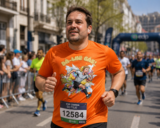 T-Shirt de corrida Dá-lhe Gás... para Homem – Doí Treinasses