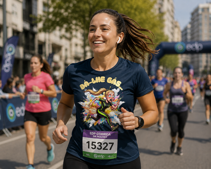 T-Shirt de corrida Dá-lhe Gás... para Mulher – Doí Treinasses