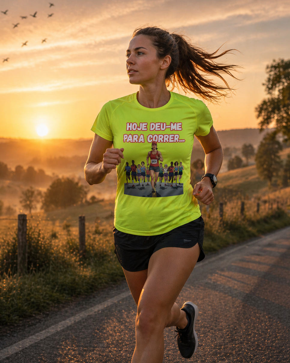 T-Shirt de corrida Deu-me Para Correr para Mulher – Doí Treinasses