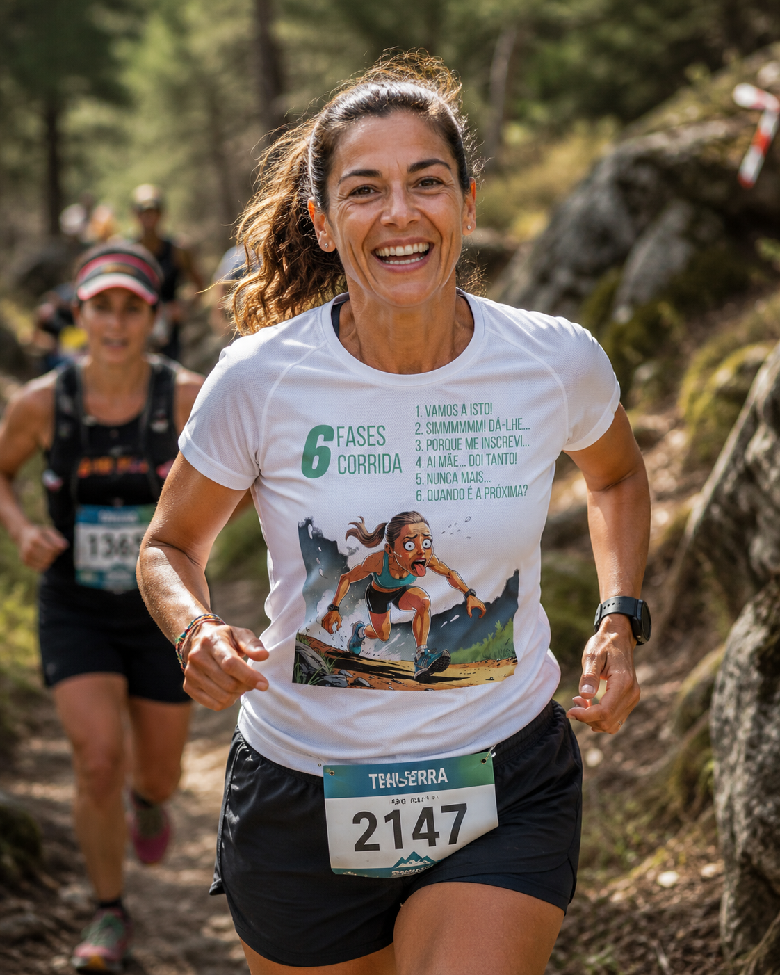 T-Shirt de corrida 6 Fases Corrida para Mulher – Doí Treinasses