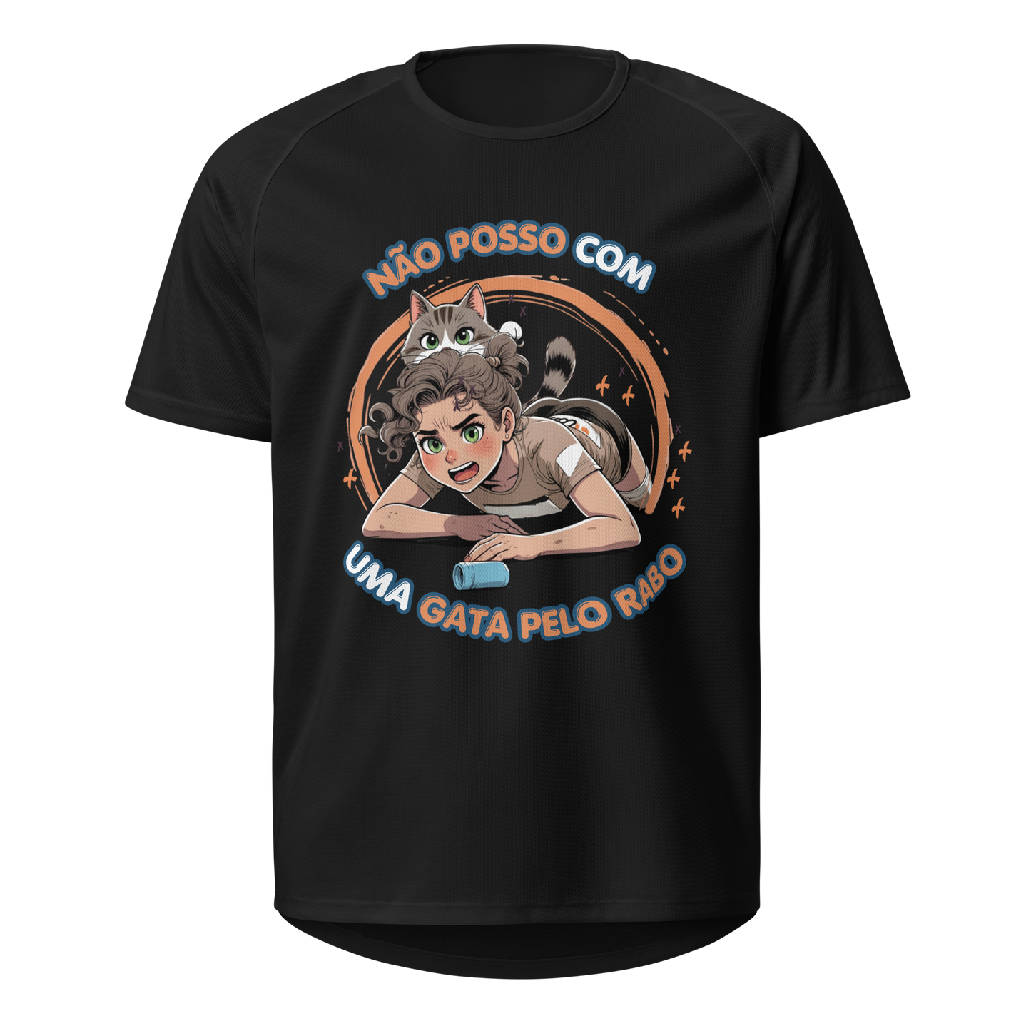 Mockup T-Shirt Não Posso com Uma Gata Pelo Rabo – Preto