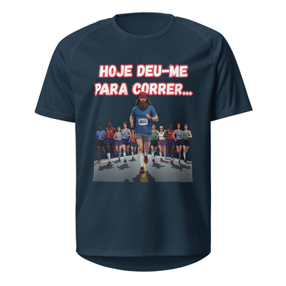 Mockup T-Shirt Deu-me para Correr Homem – Azul Francês