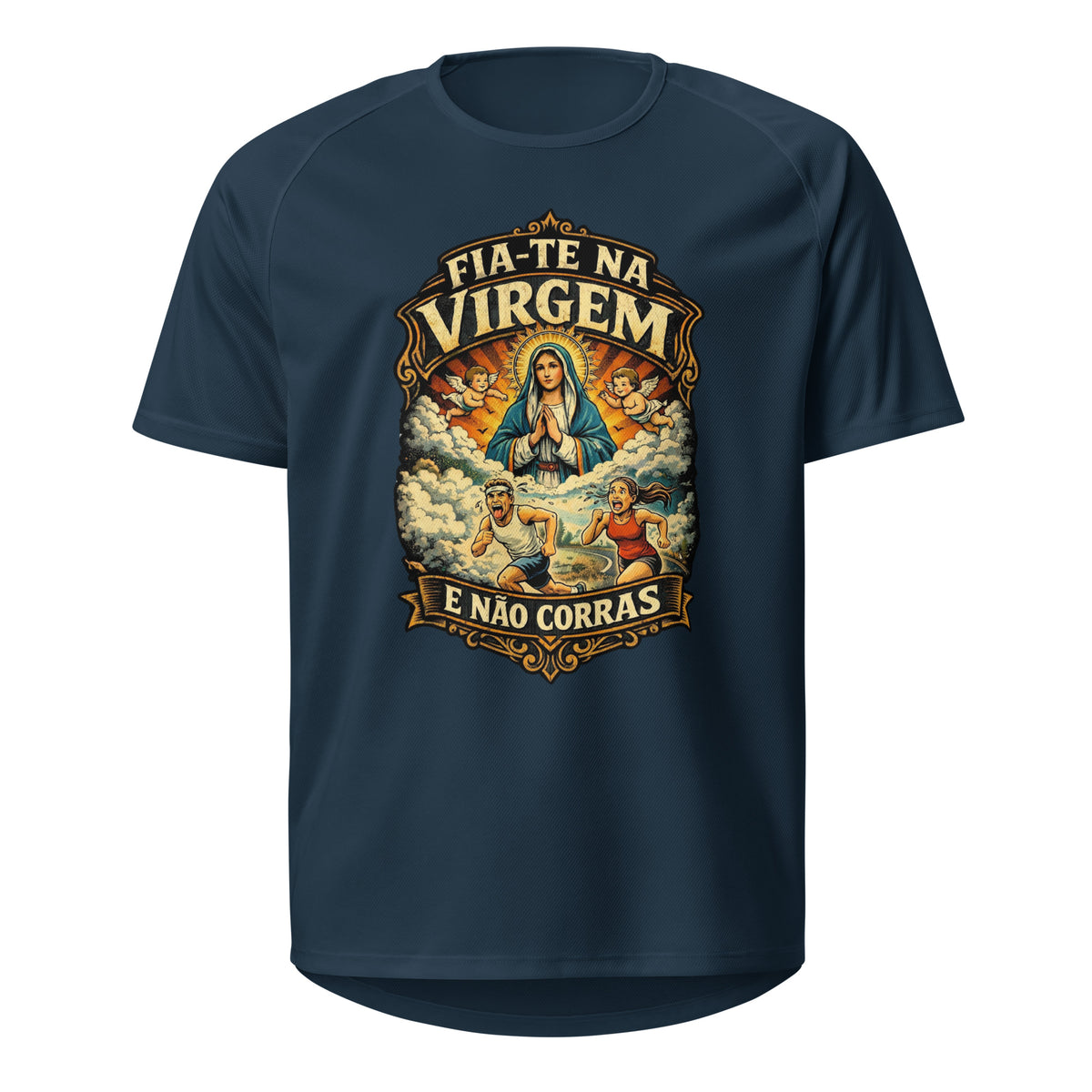 Mockup T-Shirt Fia-te na Virgem – Azul Francês