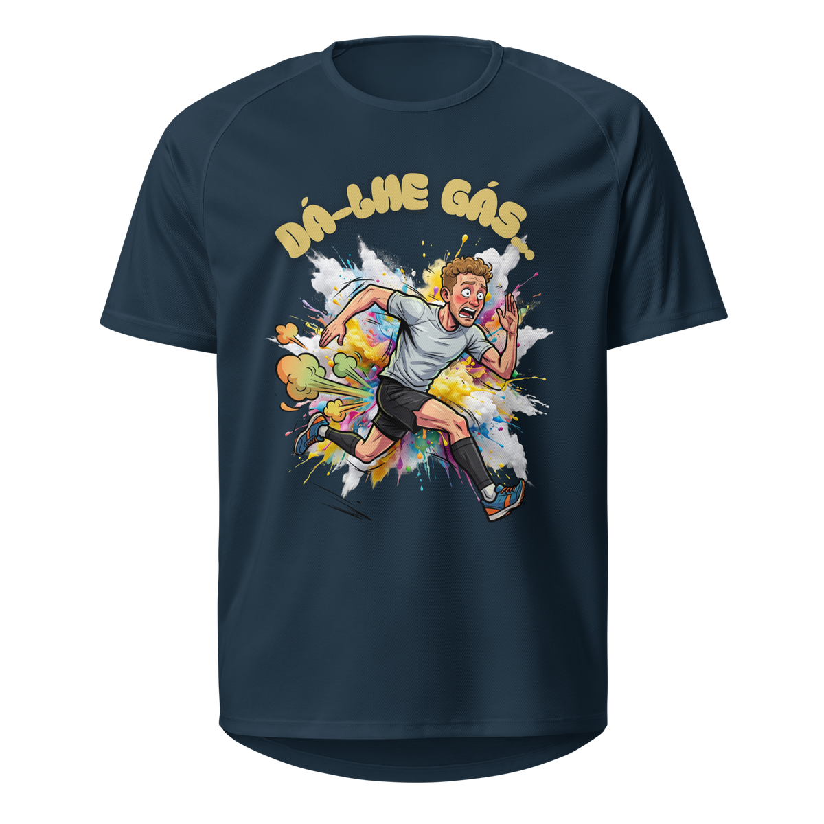 Mockup T-Shirt Dá-lhe Gás... – Azul Francês