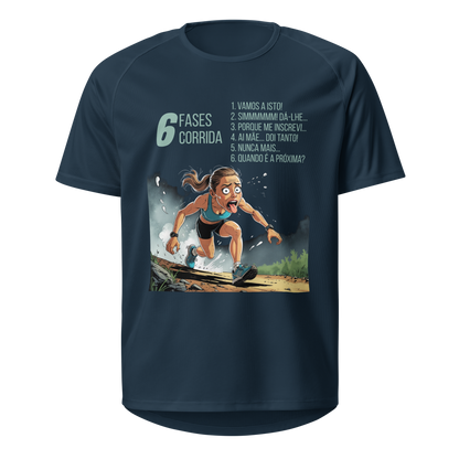 Mockup T-Shirt 6 Fases da Corrida – Azul Francês