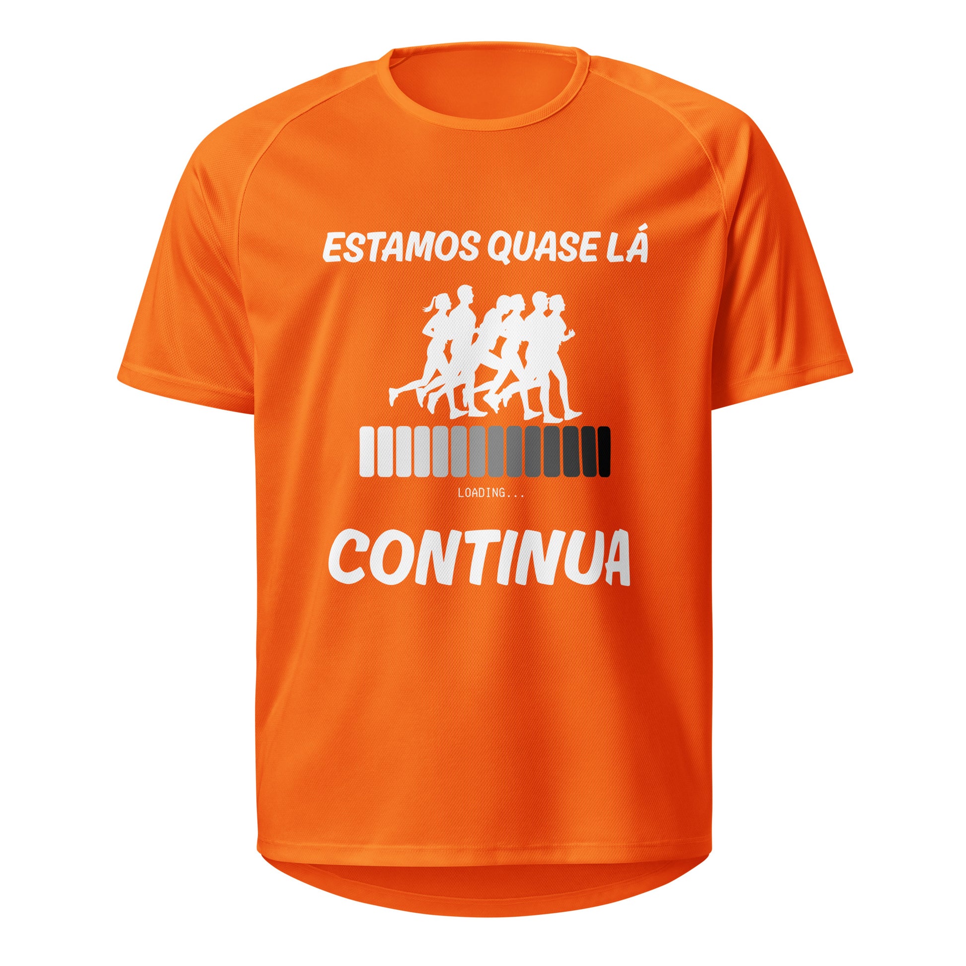 Mockup T-Shirt Estamos Quase Lá (P/B) – Laranja Neon