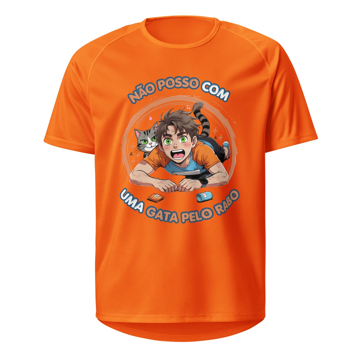Mockup T-Shirt Não Posso com Uma Gata Pelo Rabo – Laranja Neon