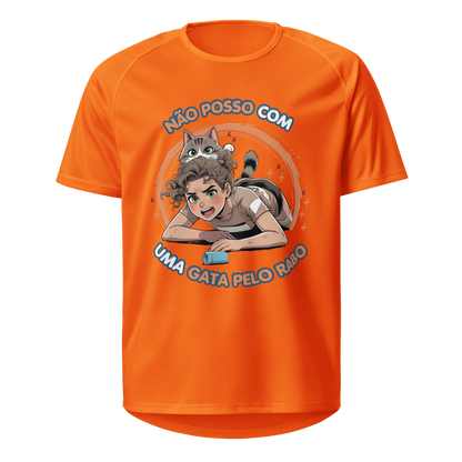 Mockup T-Shirt Não Posso com Uma Gata Pelo Rabo – Laranja Neon