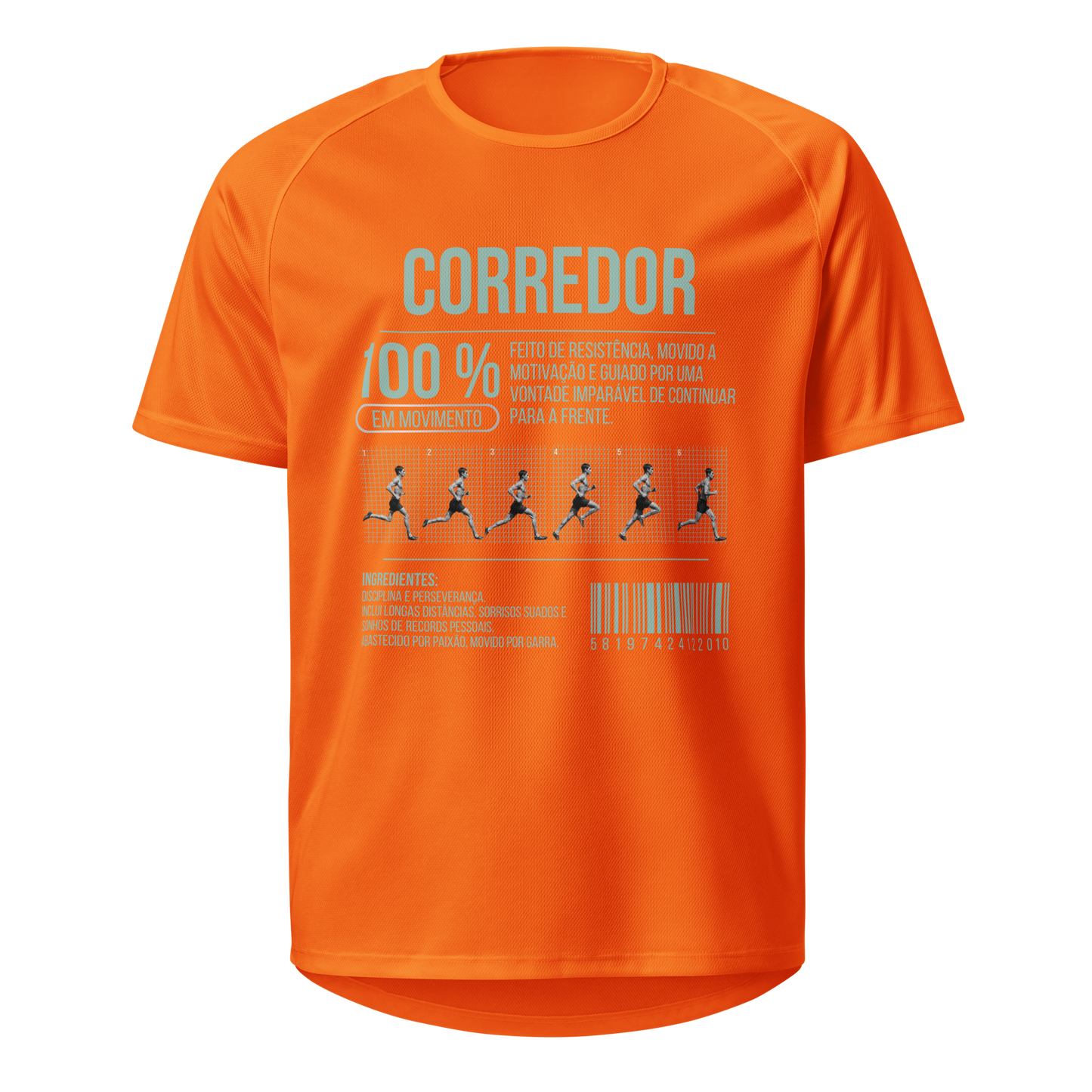 Mockup T-Shirt 100% Corredor – Laranja Neon