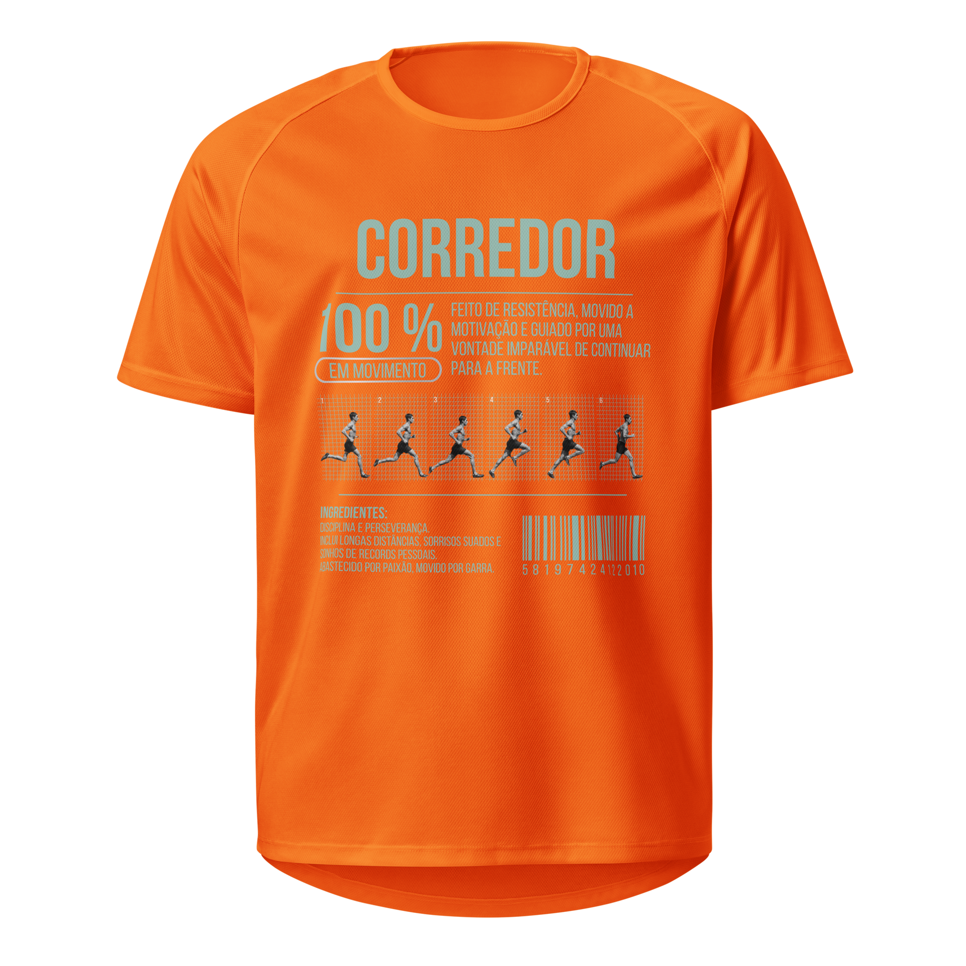 Mockup T-Shirt 100% Corredor – Laranja Neon