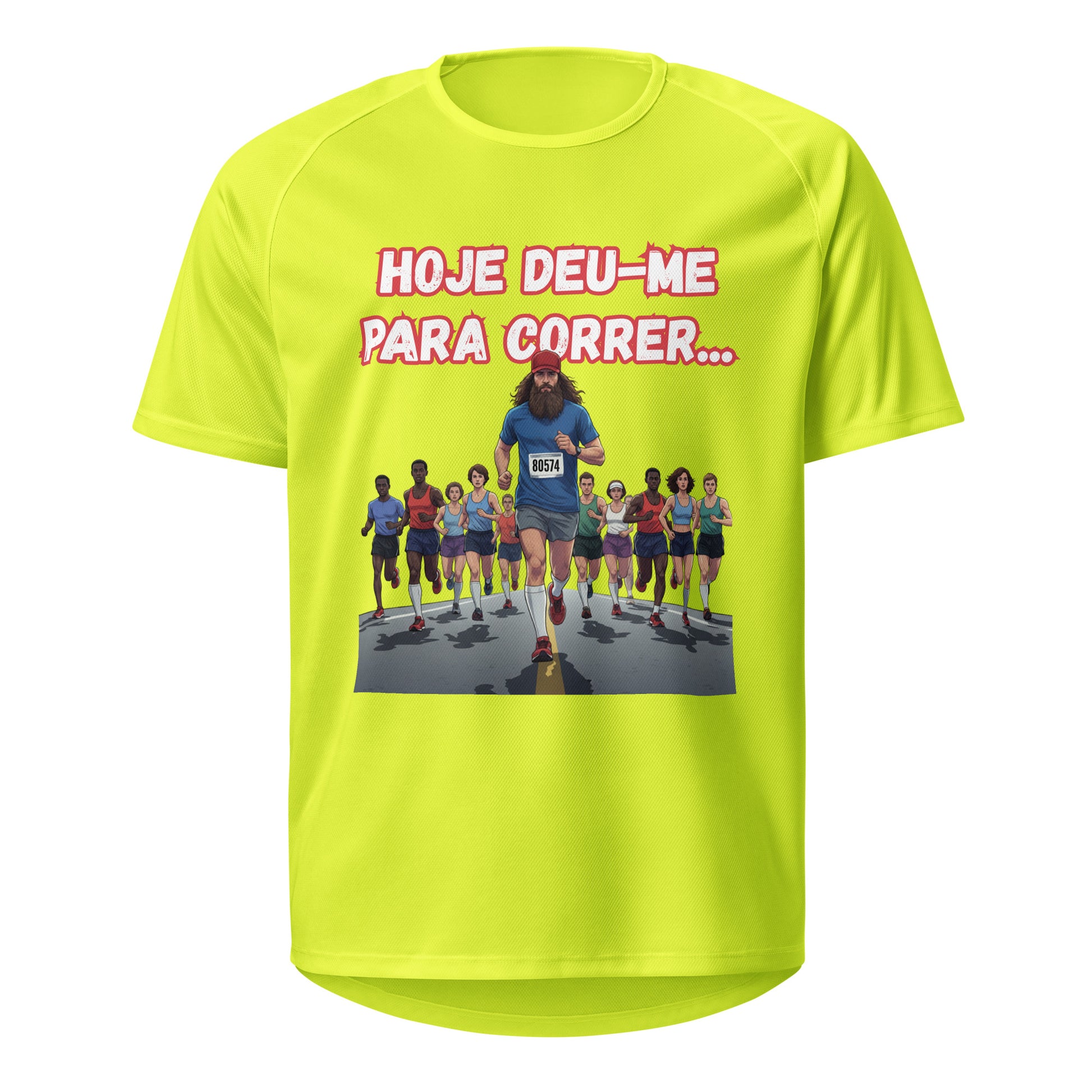 Mockup T-Shirt Deu-me para Correr Homem – Amarelo Neon