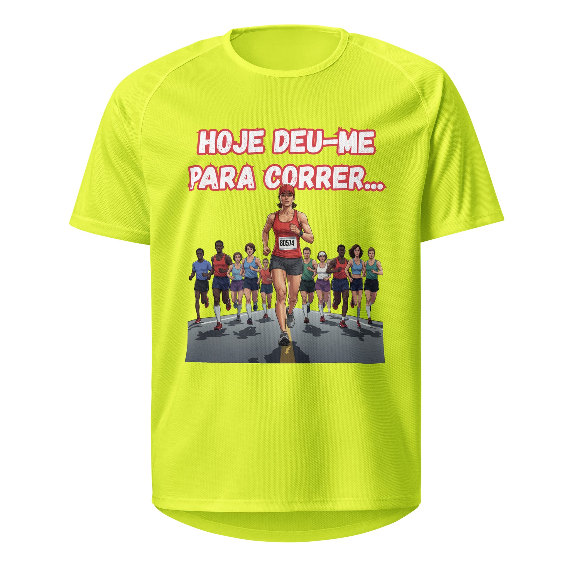 Mockup T-Shirt Deu-me para Correr Mulher – Amarelo Neon