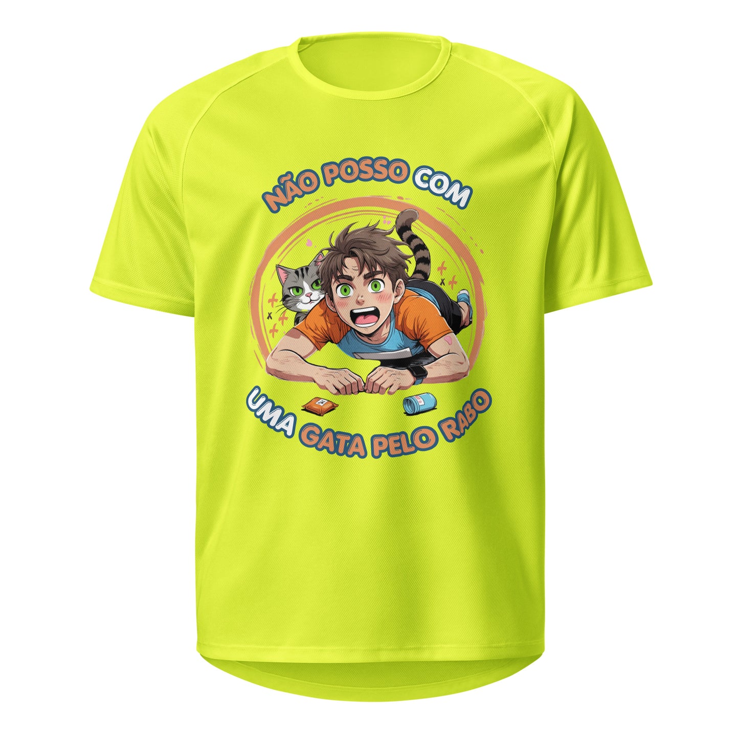 Mockup T-Shirt Não Posso com Uma Gata Pelo Rabo – Amarelo Neon