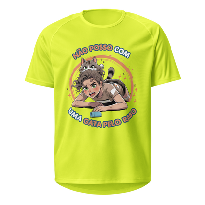 Mockup T-Shirt Não Posso com Uma Gata Pelo Rabo – Amarelo Neon
