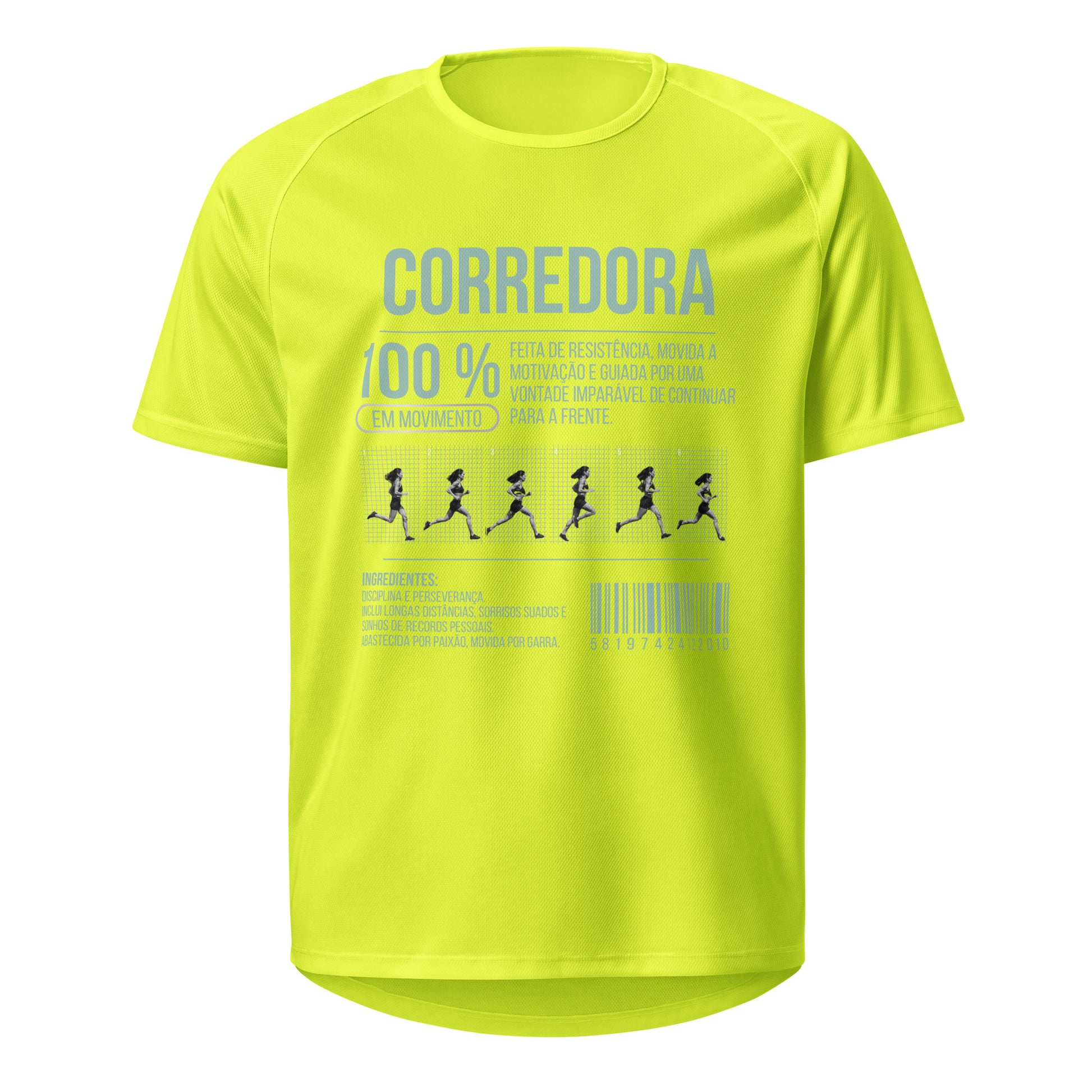 Mockup T-Shirt 100% Corredora – Amarelo Neon