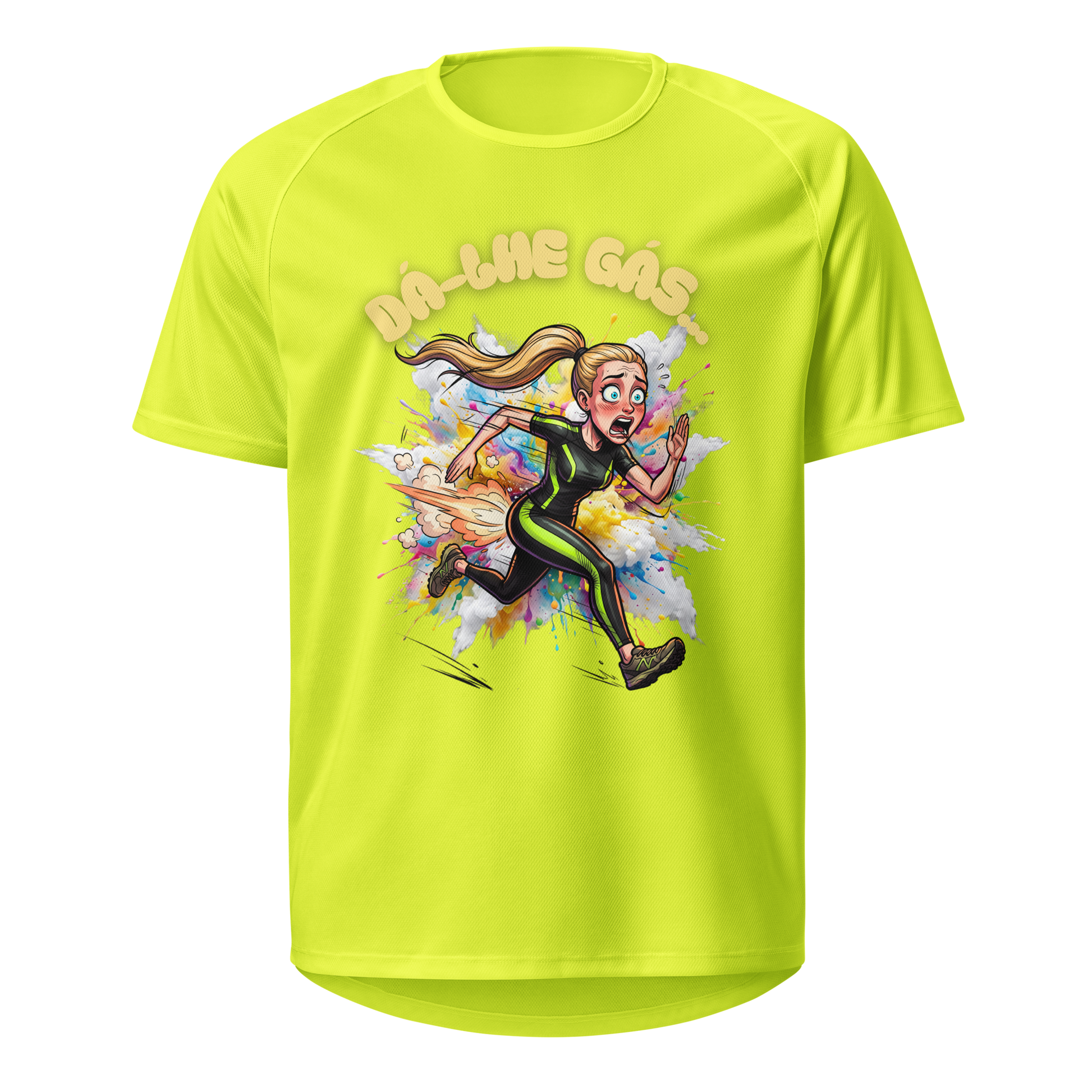 Mockup T-Shirt Dá-lhe Gás... – Amarelo Neon