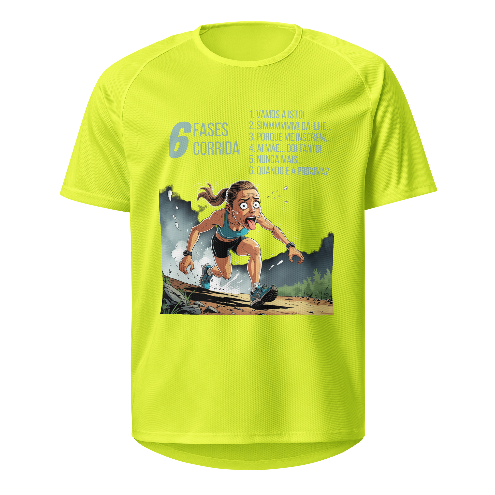 Mockup T-Shirt 6 Fases da Corrida – Amarelo