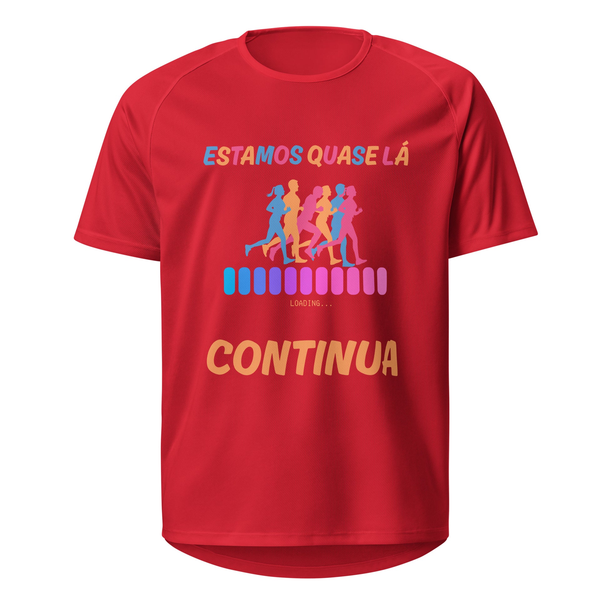 Mockup T-Shirt Estamos Quase Lá (Colorido) – Vermelho