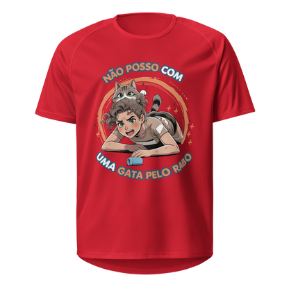 Mockup T-Shirt Não Posso com Uma Gata Pelo Rabo – Vermelho