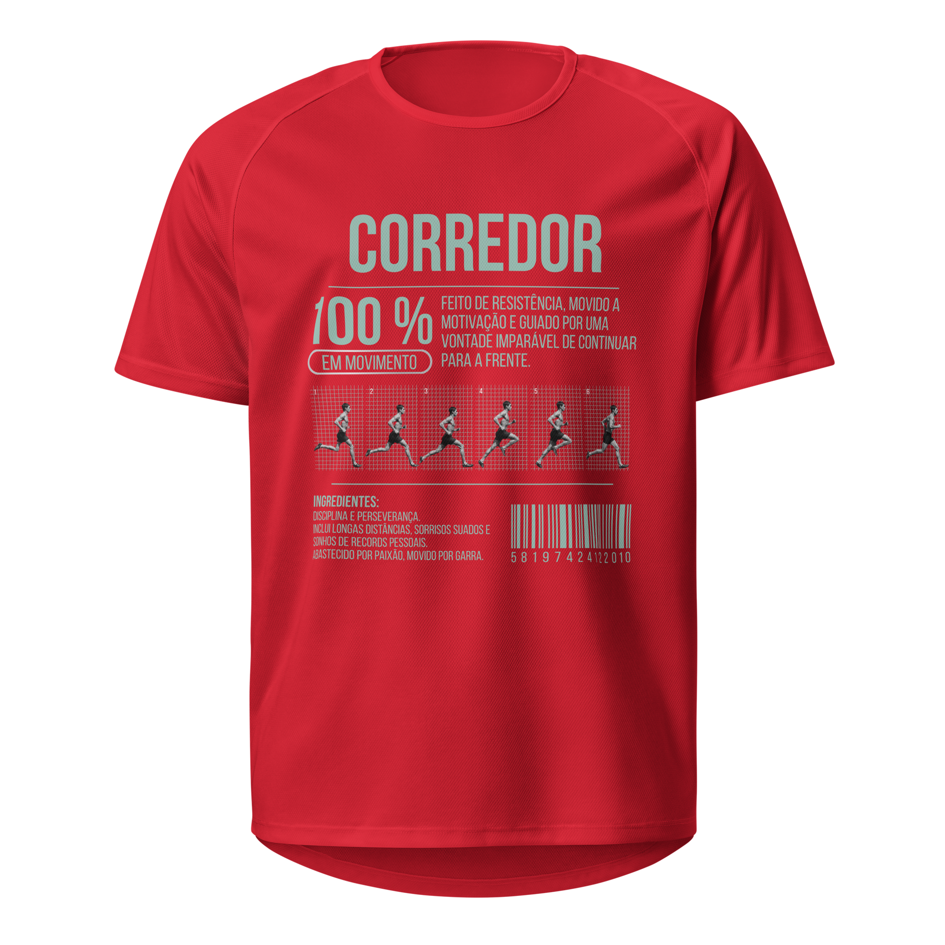 Mockup T-Shirt 100% Corredor – Vermelho