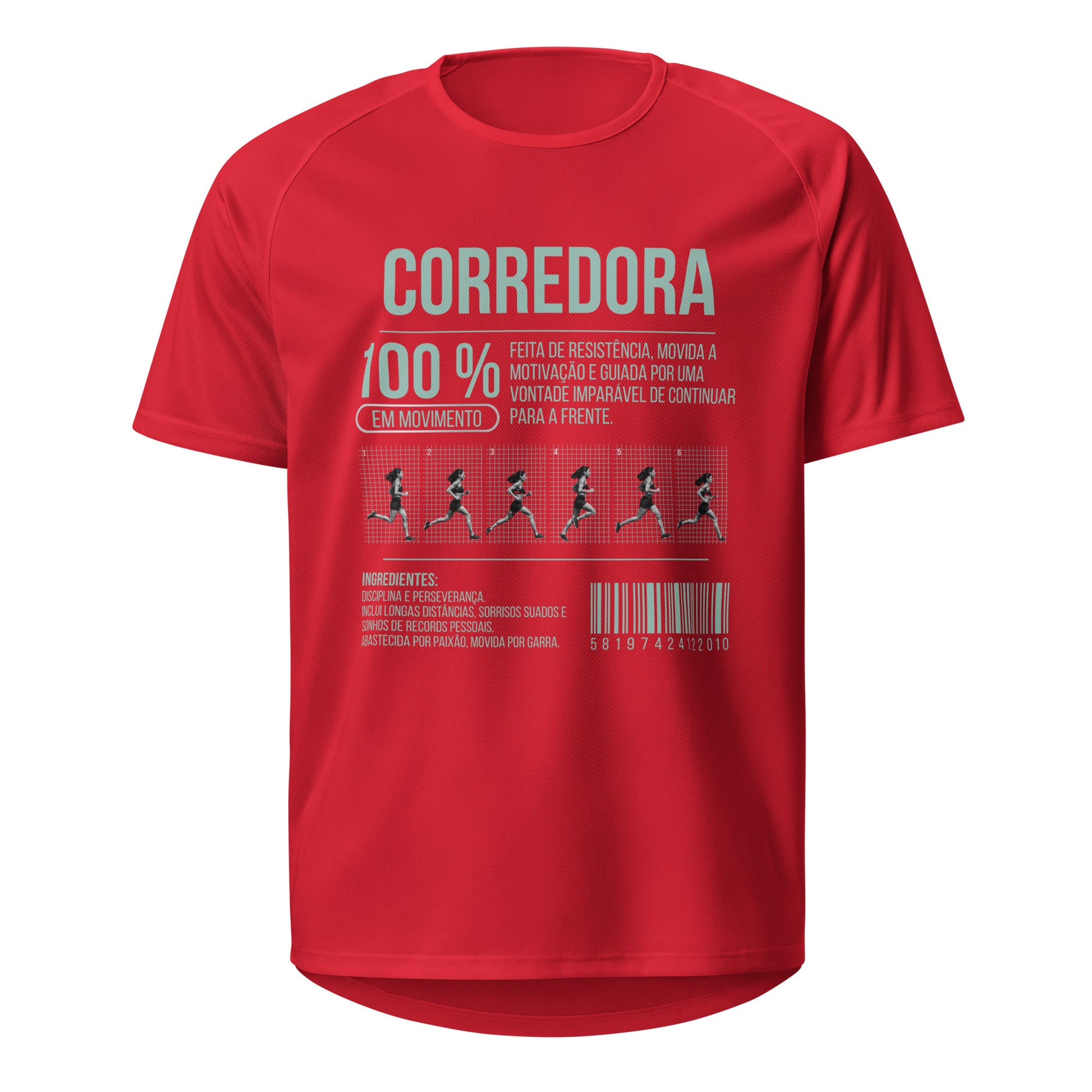 Mockup T-Shirt 100% Corredora – Vermelho