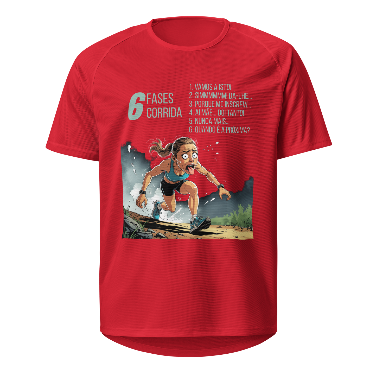 Mockup T-Shirt 6 Fases da Corrida – Vermelho