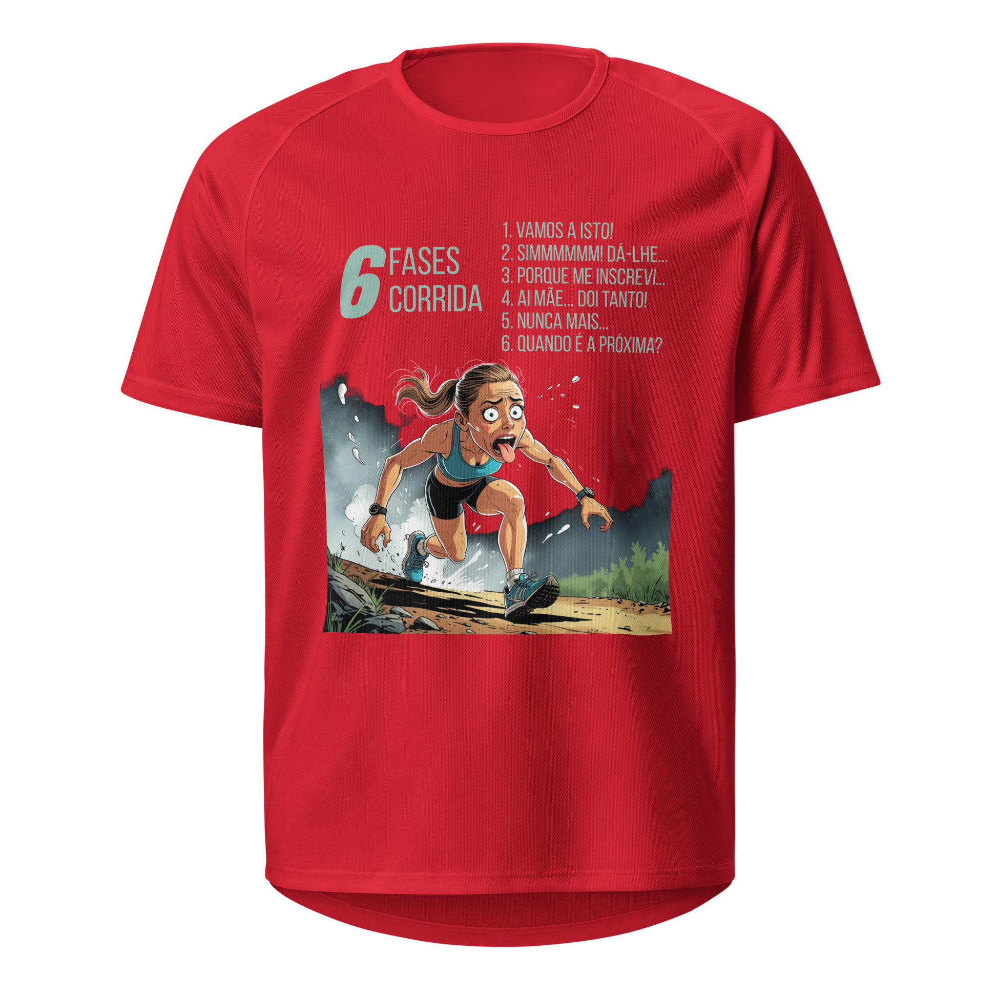 Mockup T-Shirt 6 Fases da Corrida – Vermelho