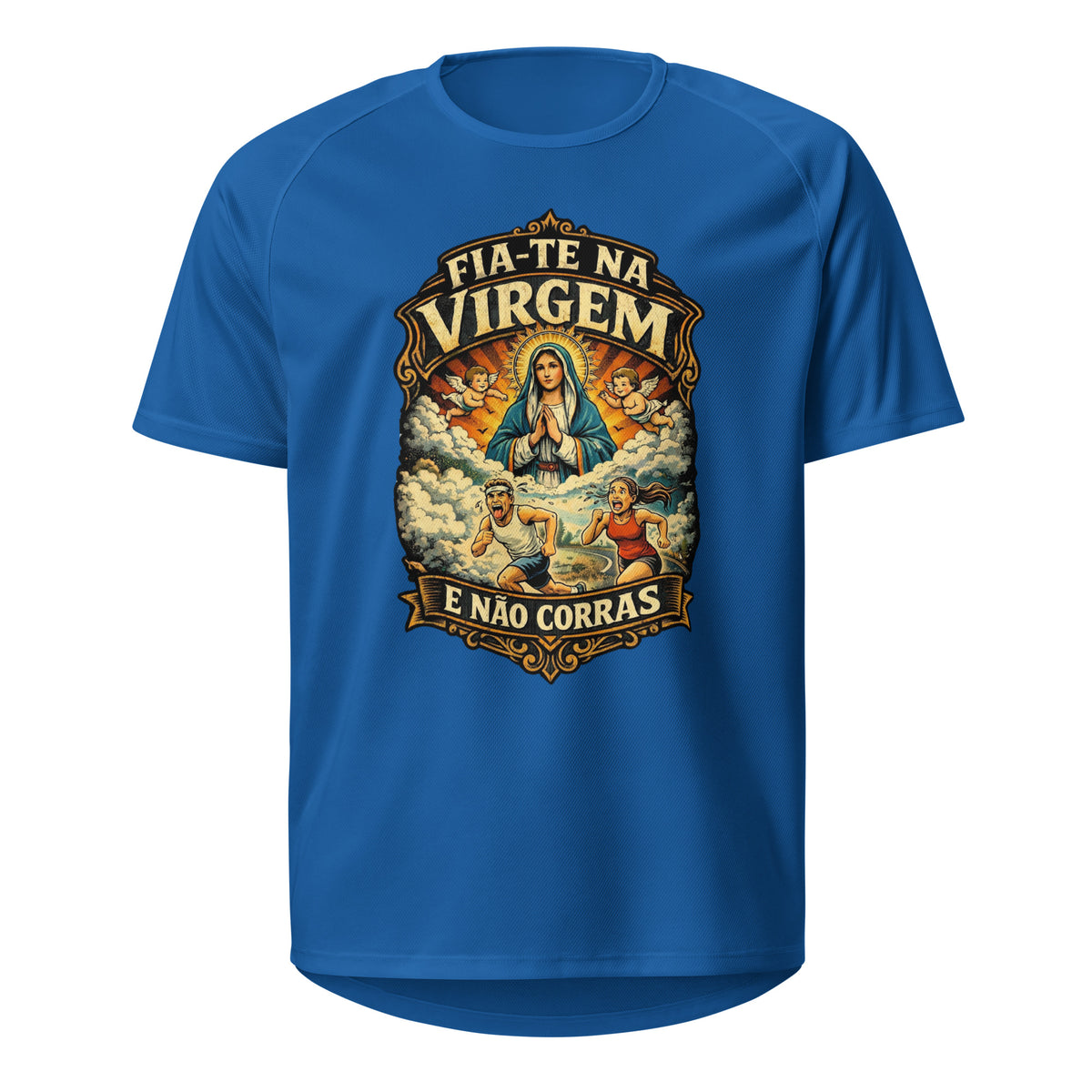 Mockup T-Shirt Fia-te na Virgem – Azul Royal