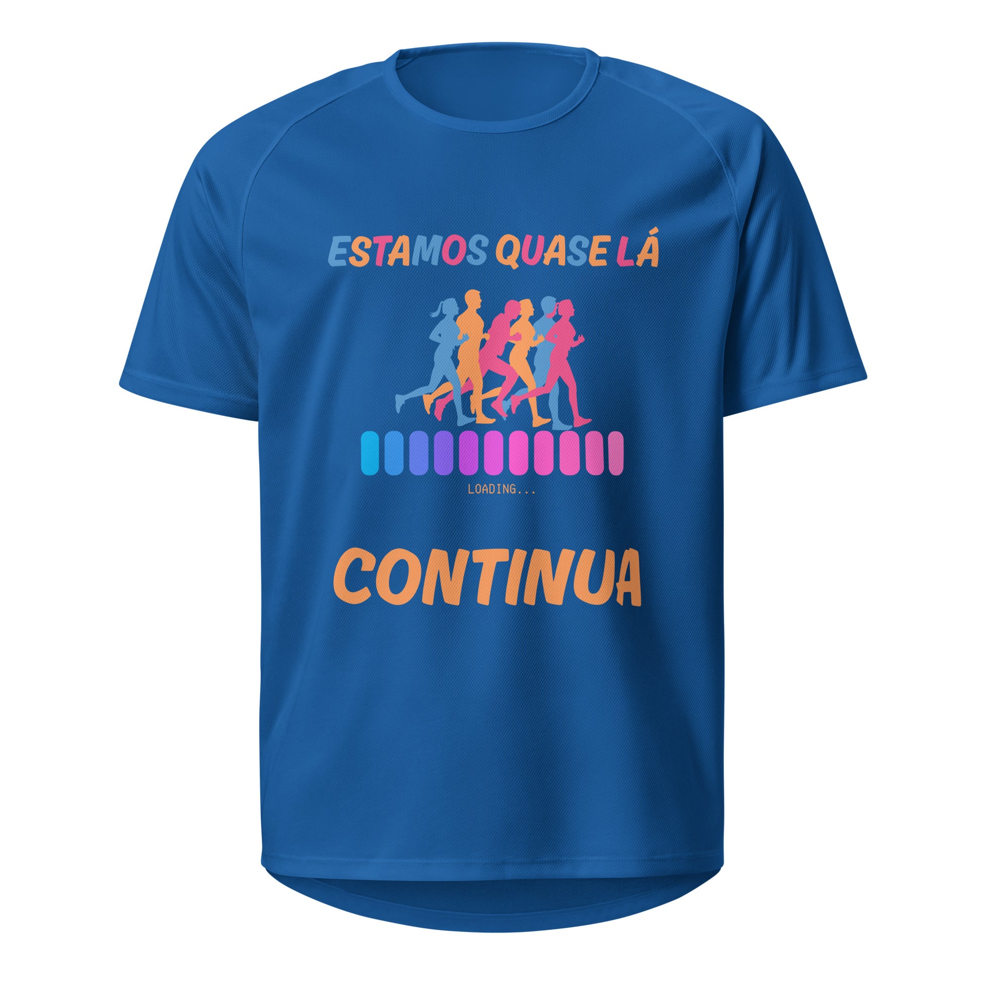 Mockup T-Shirt Estamos Quase Lá (Colorido) – Azul Royal