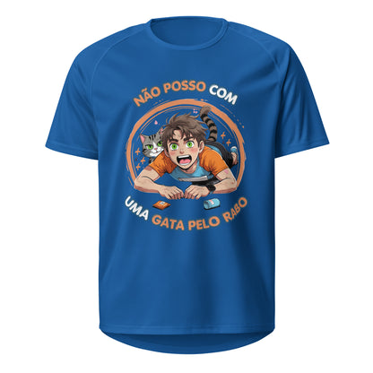 Mockup T-Shirt Não Posso com Uma Gata Pelo Rabo – Azul Royal