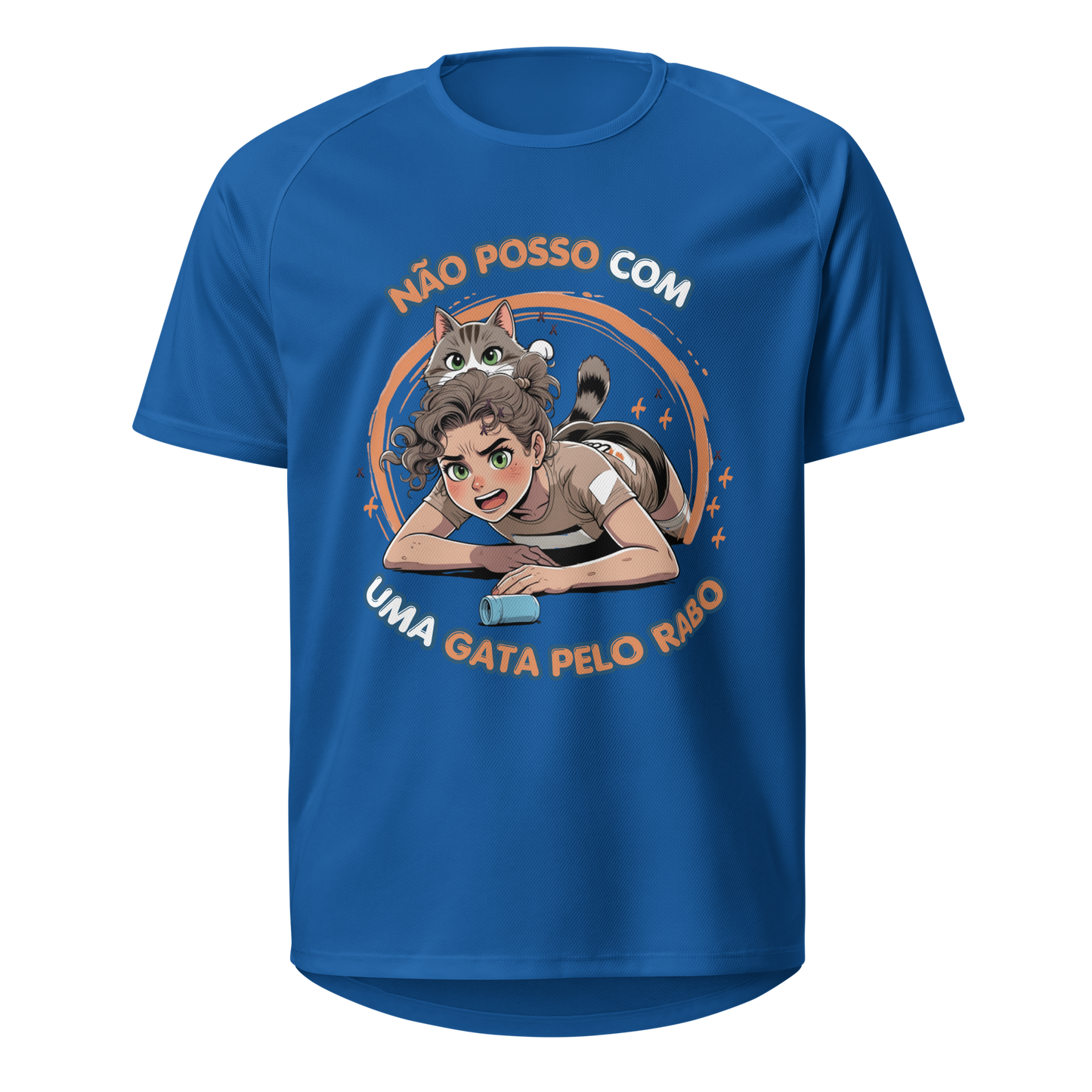 Mockup T-Shirt Não Posso com Uma Gata Pelo Rabo – Azul Royal