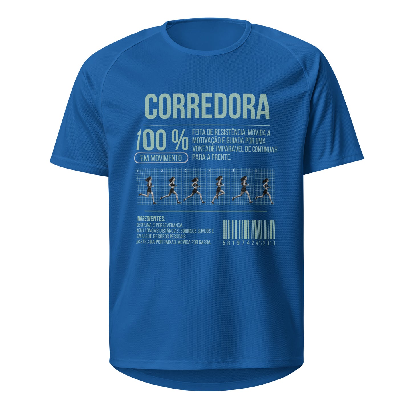 Mockup T-Shirt 100% Corredora – Azul Royal