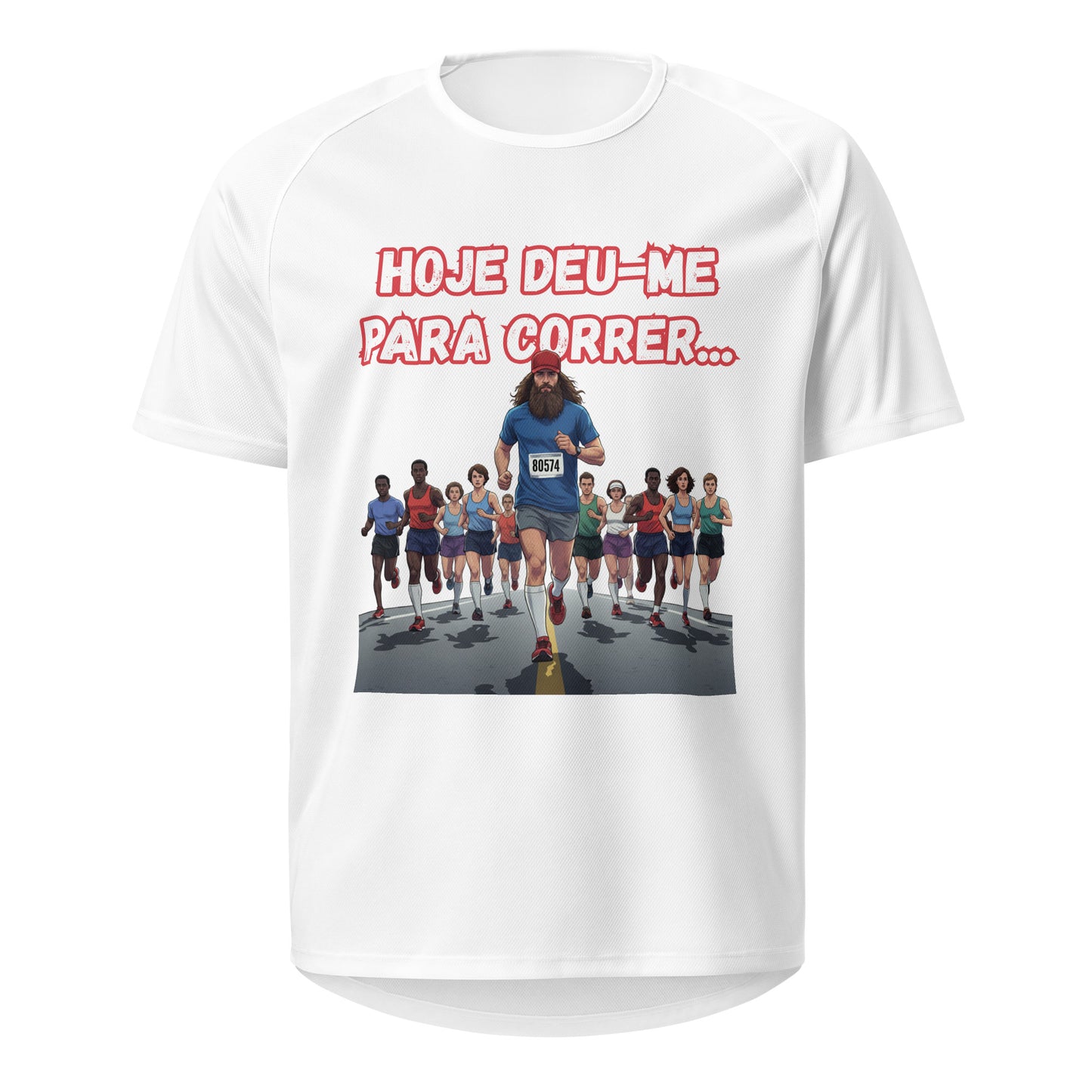Mockup T-Shirt Deu-me para Correr Homem – Branco