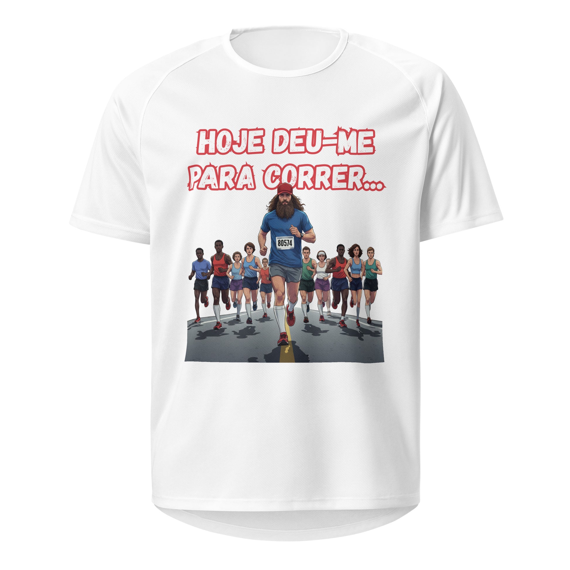 Mockup T-Shirt Deu-me para Correr Homem – Branco