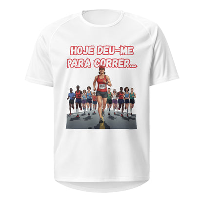 Mockup T-Shirt Deu-me para Correr Mulher – Branco