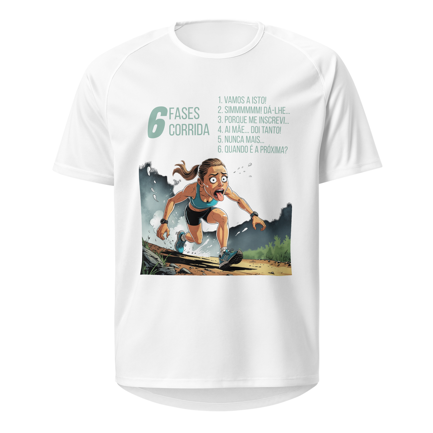 Mockup T-Shirt 6 Fases da Corrida – Branco